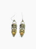 Pair of owl earrings on a white background