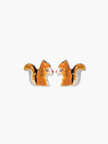 Squirrel earrings on a white background