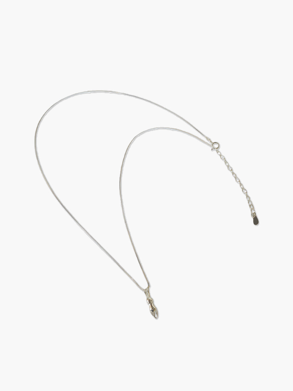 sterling silver cat-shaped necklace on a white background