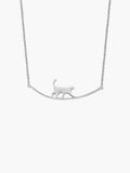 sterling silver cat chain necklace on a white background